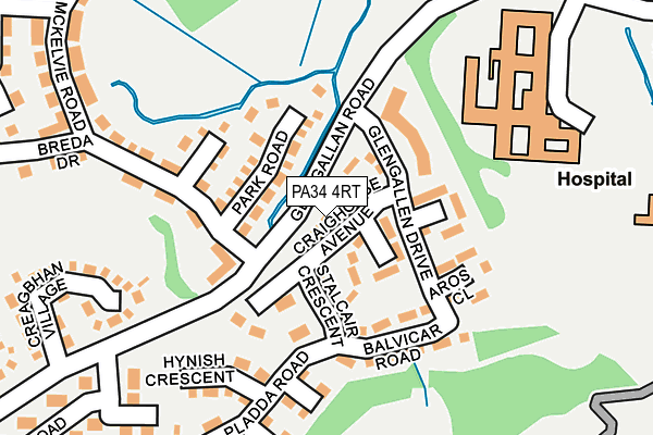 PA34 4RT map - OS OpenMap – Local (Ordnance Survey)