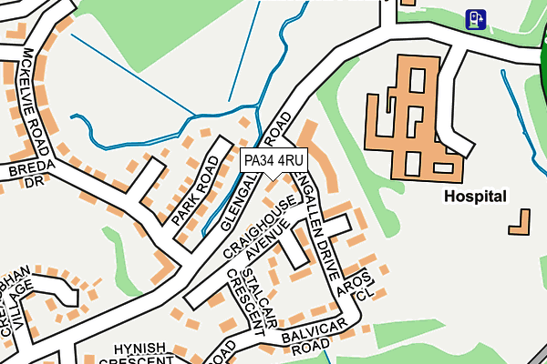 PA34 4RU map - OS OpenMap – Local (Ordnance Survey)