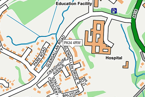 PA34 4RW map - OS OpenMap – Local (Ordnance Survey)