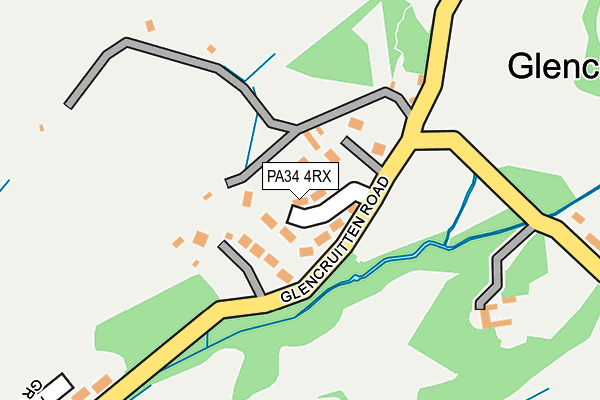 PA34 4RX map - OS OpenMap – Local (Ordnance Survey)