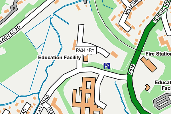 PA34 4RY map - OS OpenMap – Local (Ordnance Survey)