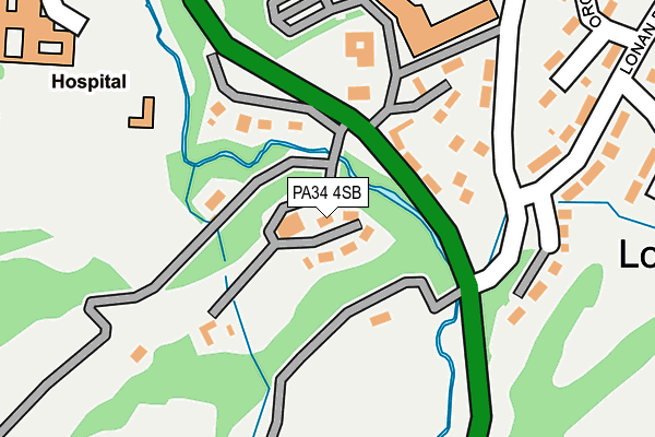 PA34 4SB map - OS OpenMap – Local (Ordnance Survey)
