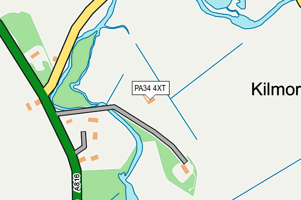 PA34 4XT map - OS OpenMap – Local (Ordnance Survey)