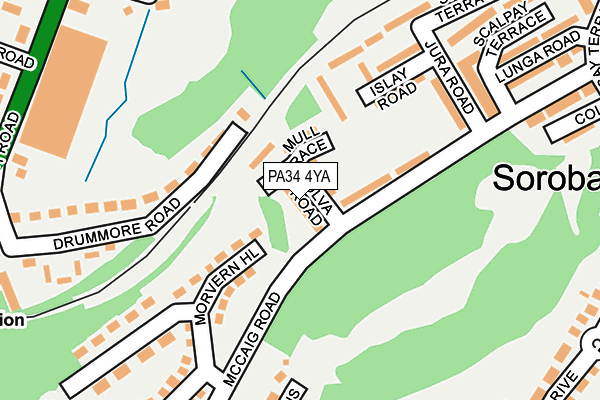 PA34 4YA map - OS OpenMap – Local (Ordnance Survey)