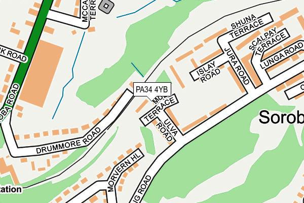 PA34 4YB map - OS OpenMap – Local (Ordnance Survey)