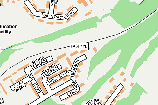 PA34 4YL map - OS OpenMap – Local (Ordnance Survey)