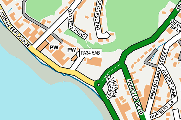 PA34 5AB map - OS OpenMap – Local (Ordnance Survey)