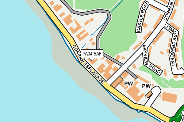 PA34 5AF map - OS OpenMap – Local (Ordnance Survey)