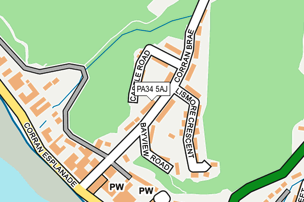 PA34 5AJ map - OS OpenMap – Local (Ordnance Survey)