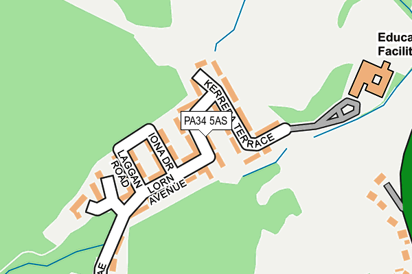 PA34 5AS map - OS OpenMap – Local (Ordnance Survey)