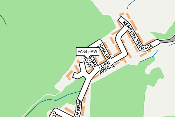 PA34 5AW map - OS OpenMap – Local (Ordnance Survey)