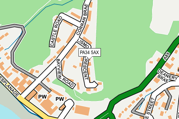 PA34 5AX map - OS OpenMap – Local (Ordnance Survey)