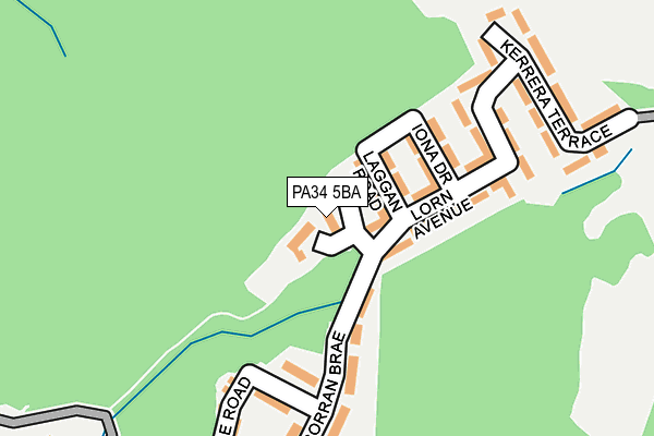 PA34 5BA map - OS OpenMap – Local (Ordnance Survey)