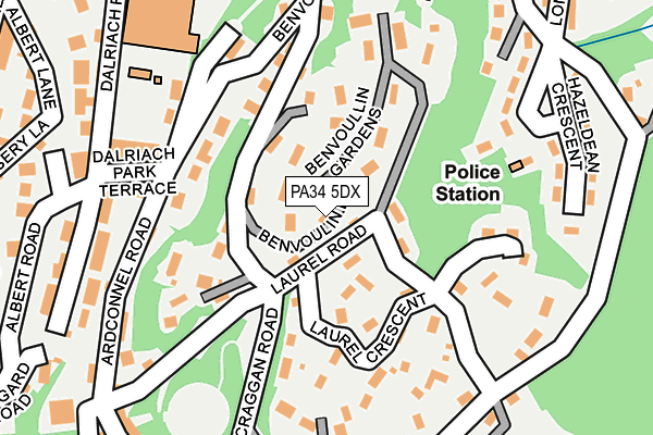 PA34 5DX map - OS OpenMap – Local (Ordnance Survey)