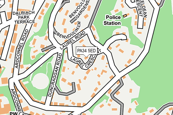 PA34 5ED map - OS OpenMap – Local (Ordnance Survey)