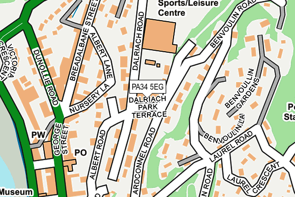 PA34 5EG map - OS OpenMap – Local (Ordnance Survey)