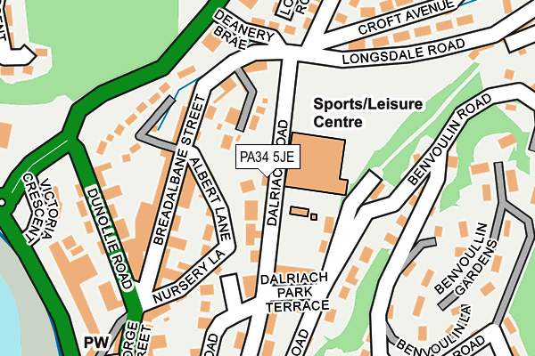 PA34 5JE map - OS OpenMap – Local (Ordnance Survey)