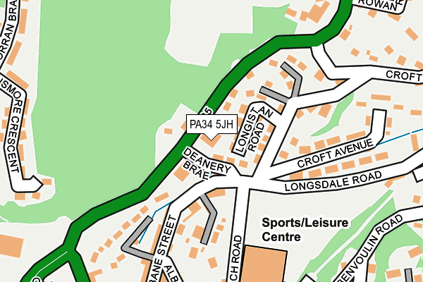PA34 5JH map - OS OpenMap – Local (Ordnance Survey)