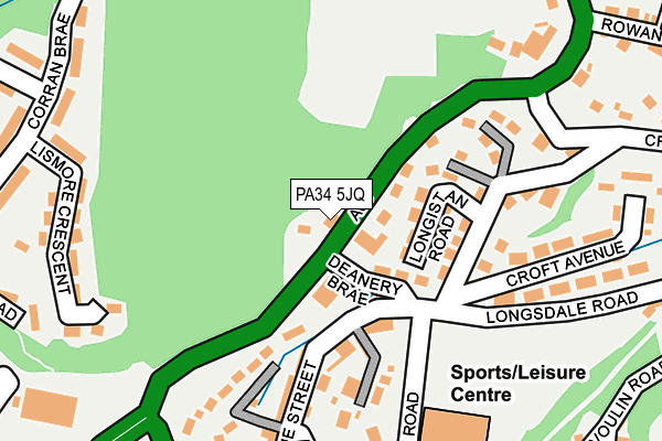 PA34 5JQ map - OS OpenMap – Local (Ordnance Survey)