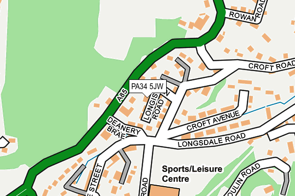 PA34 5JW map - OS OpenMap – Local (Ordnance Survey)