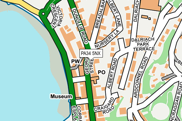 PA34 5NX map - OS OpenMap – Local (Ordnance Survey)