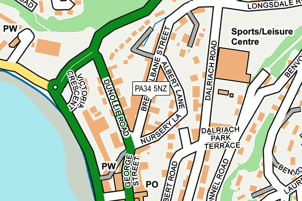 PA34 5NZ map - OS OpenMap – Local (Ordnance Survey)