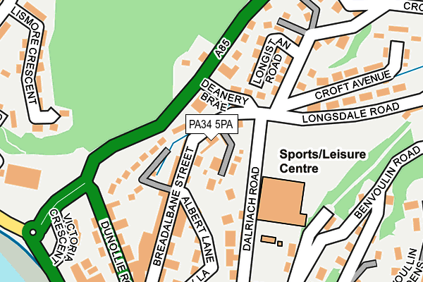 PA34 5PA map - OS OpenMap – Local (Ordnance Survey)