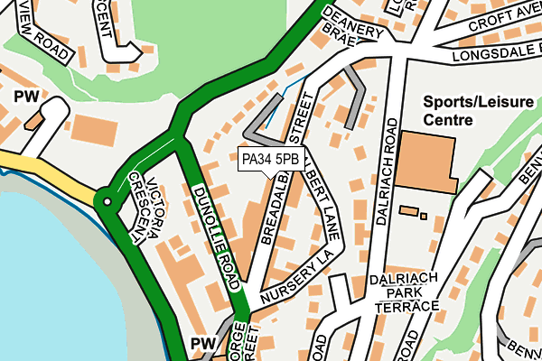 PA34 5PB map - OS OpenMap – Local (Ordnance Survey)