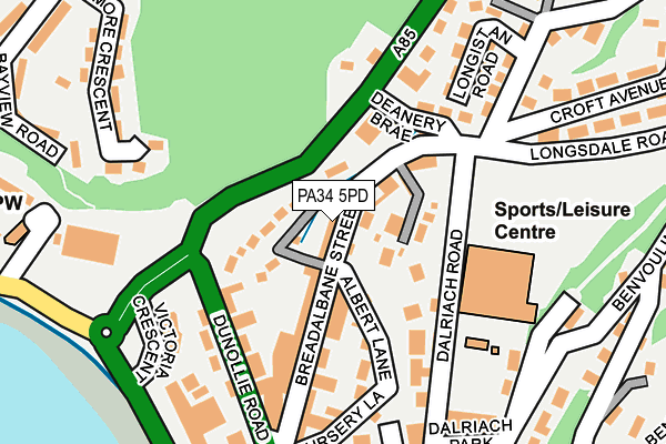 PA34 5PD map - OS OpenMap – Local (Ordnance Survey)