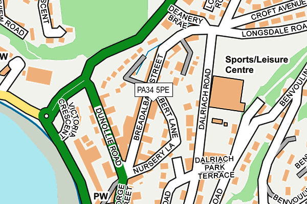 PA34 5PE map - OS OpenMap – Local (Ordnance Survey)