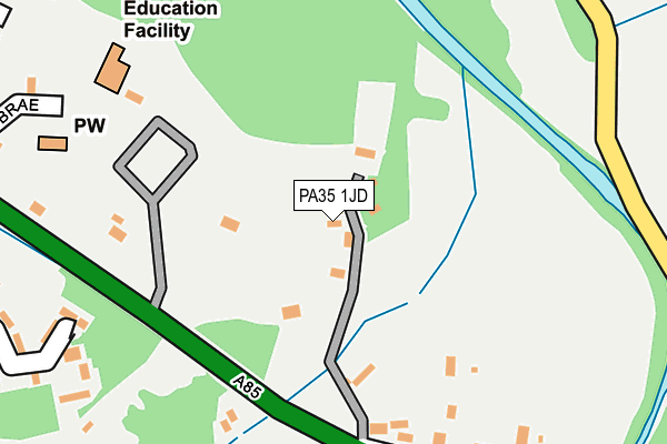 PA35 1JD map - OS OpenMap – Local (Ordnance Survey)