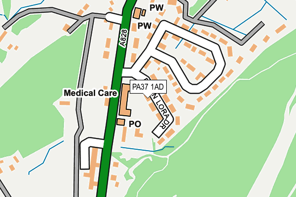 PA37 1AD map - OS OpenMap – Local (Ordnance Survey)
