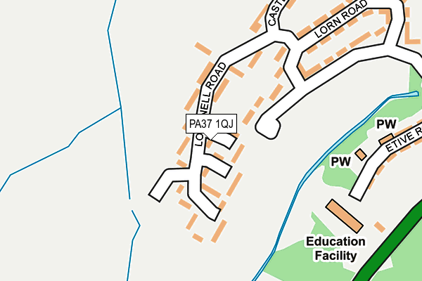 PA37 1QJ map - OS OpenMap – Local (Ordnance Survey)