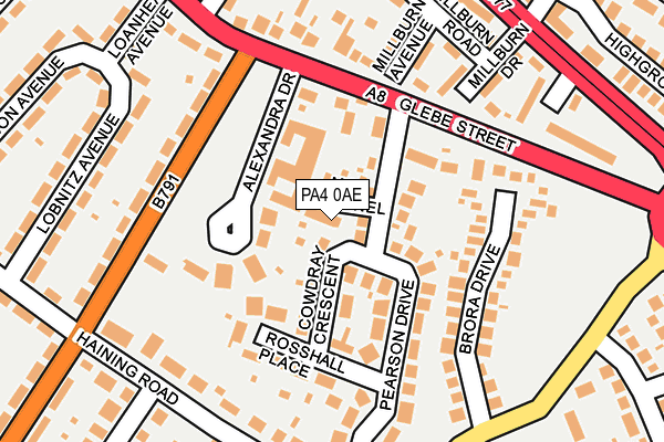 PA4 0AE map - OS OpenMap – Local (Ordnance Survey)