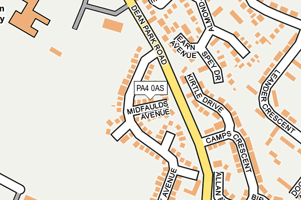 PA4 0AS map - OS OpenMap – Local (Ordnance Survey)
