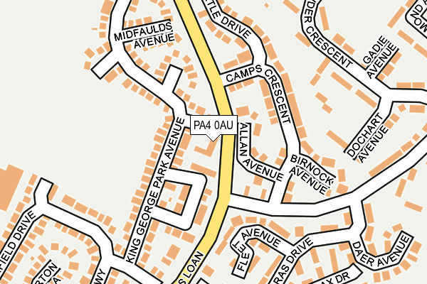 PA4 0AU map - OS OpenMap – Local (Ordnance Survey)