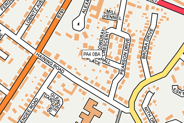 PA4 0BA map - OS OpenMap – Local (Ordnance Survey)