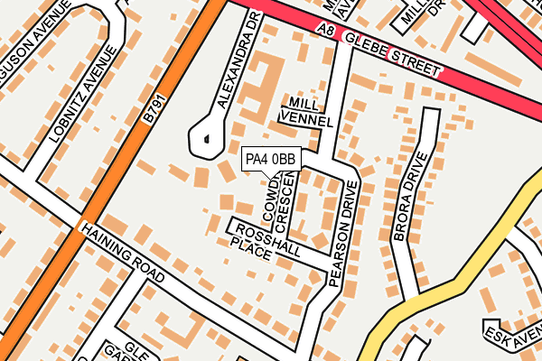 PA4 0BB map - OS OpenMap – Local (Ordnance Survey)