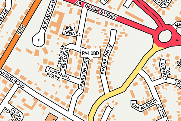 PA4 0BD map - OS OpenMap – Local (Ordnance Survey)
