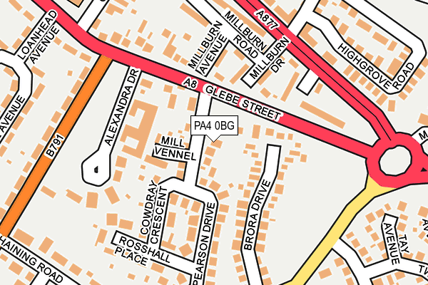 PA4 0BG map - OS OpenMap – Local (Ordnance Survey)