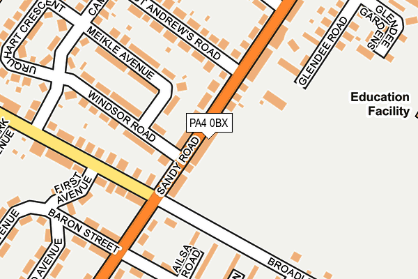 PA4 0BX map - OS OpenMap – Local (Ordnance Survey)