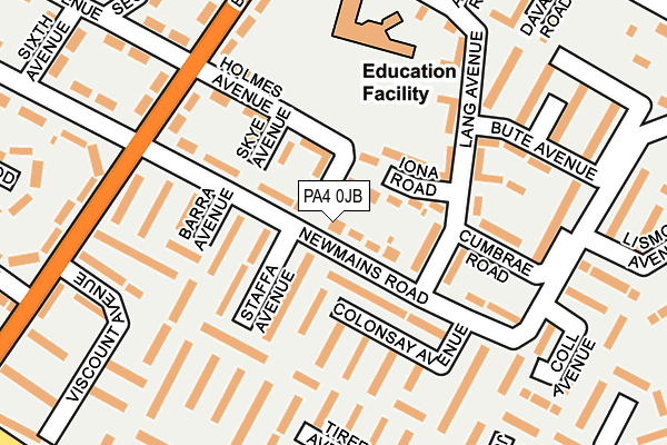 PA4 0JB map - OS OpenMap – Local (Ordnance Survey)