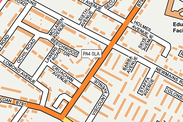 PA4 0LA map - OS OpenMap – Local (Ordnance Survey)