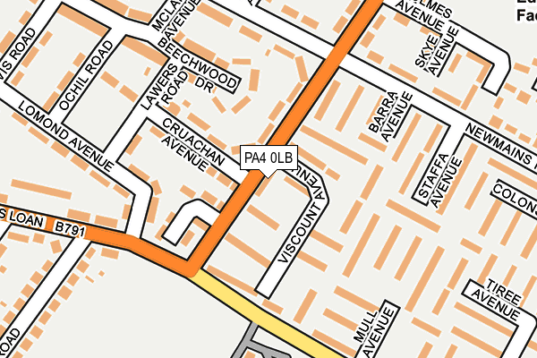 PA4 0LB map - OS OpenMap – Local (Ordnance Survey)