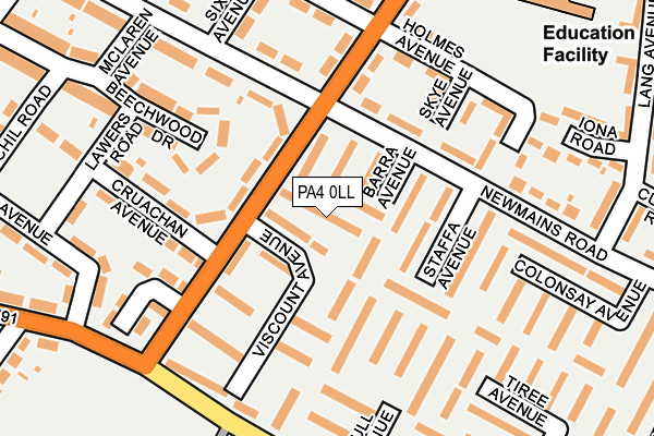 PA4 0LL map - OS OpenMap – Local (Ordnance Survey)