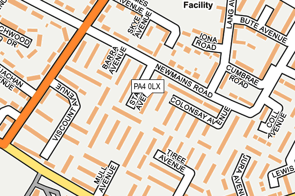 PA4 0LX map - OS OpenMap – Local (Ordnance Survey)