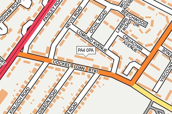 PA4 0PA map - OS OpenMap – Local (Ordnance Survey)