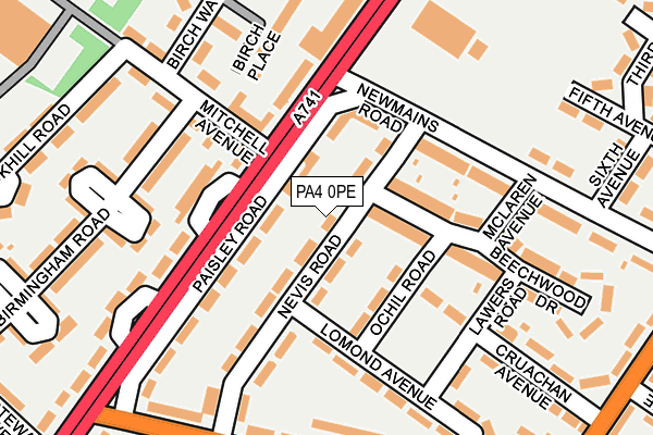 PA4 0PE map - OS OpenMap – Local (Ordnance Survey)