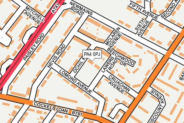 PA4 0PJ map - OS OpenMap – Local (Ordnance Survey)