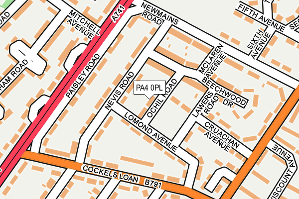 PA4 0PL map - OS OpenMap – Local (Ordnance Survey)